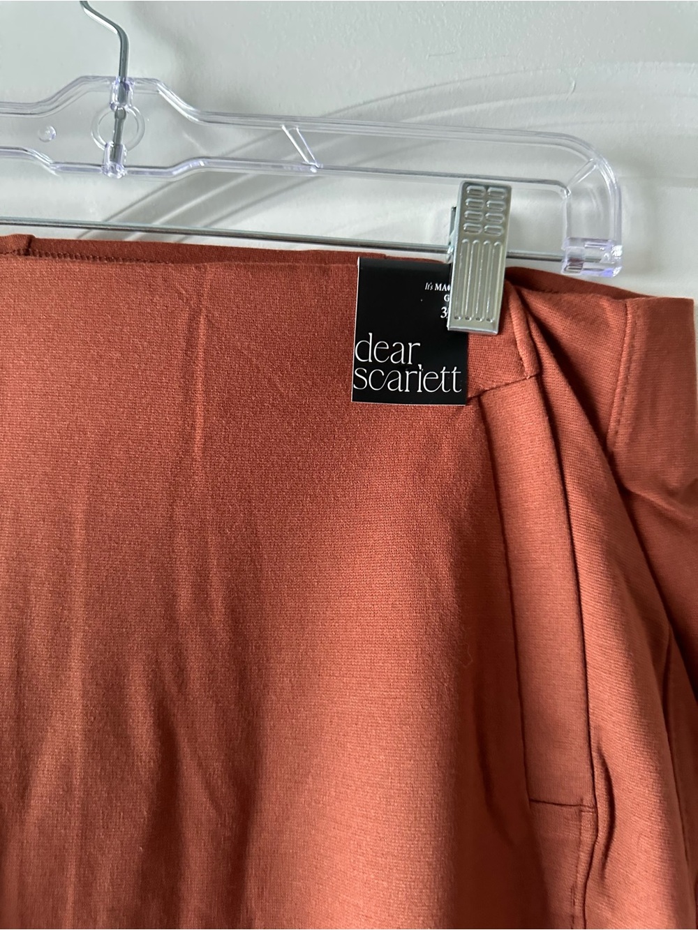 Dear Scarlett Boot-Cut Pants in Rust with Hem Button Detail - Picture 2 of 9